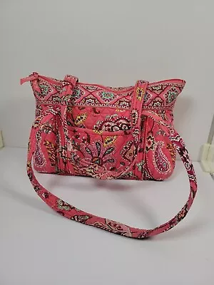 Vera Bradley Call Me Coral Large Shoulder Bag Purse Pockets Double Handles Pink • $27.99