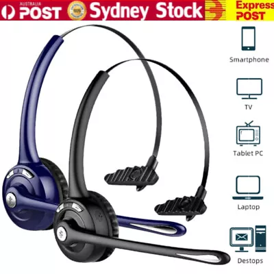 Wireless Trucker Bluetooth Headset With Microphone Business Headphones With Mic • $30.89