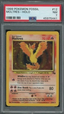 $22.19 • Buy Pokemon Moltres Fossil Unlimited Holo Rare #12 PSA 7 -441X1