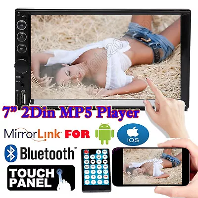 7  Double 2 DIN Car Stereo Radio MP5 Player Audio Mirror Link For GPS Navigation • £30.20