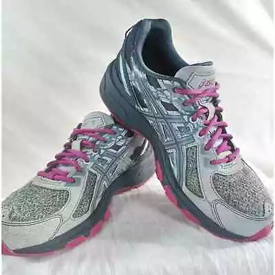 ASICS Womens 10 Gel Venture 6 Running Trail Shoe Sneakers Gray Violet • $29.99