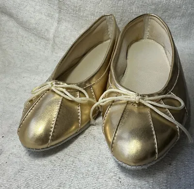 Vintage Gold Ballet Style House Slippers Sz 8 Pre-owned • $17.95