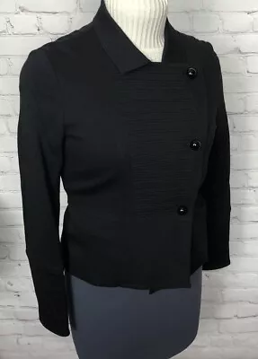 Vivienne Tam Jacket Moto Cropped Blazer Button Front Rayon Blend Women's 10P • $19.03