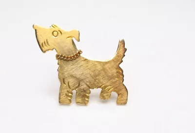 Vintage Gold Tone Scottie Brooch Pin Dog • $0.99