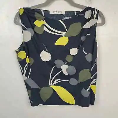 Miu Miu Floral Top Womens 44 US Medium Multicolor Sleeveless Side Zip Scoopneck • $45