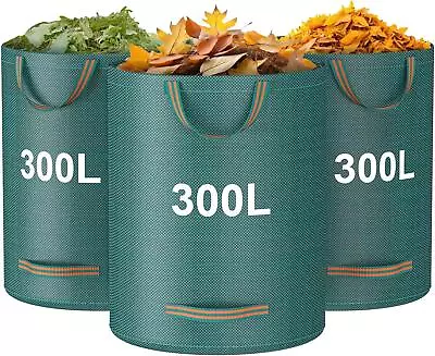 Garden Waste Bags 300L X 3 Garden Bags Heavy Duty With Handles Reusable Sacks • £25.68