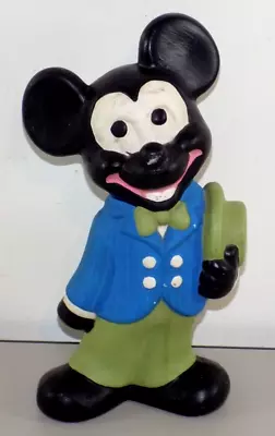 Vintage Mickey Mouse Ceramic Figure Rare Black Green & Blue • $65