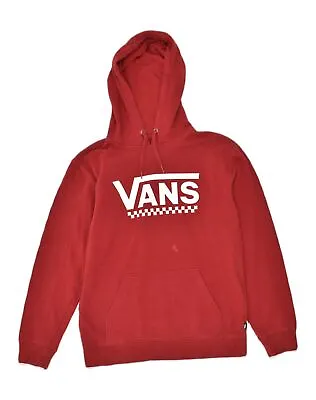 VANS Mens Graphic Hoodie Jumper Medium Red Cotton AU10 • £15.79