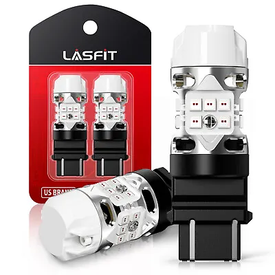 Lasfit LED Brake Tail Light Bulb Canbus 3157 3757 Error Free Red Super Bright 2X • $59.99