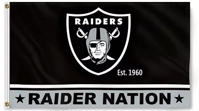 Las Vegas Raiders Oakland 3x5 Ft Flag Banner NFL Football Free Shipping • $12.99