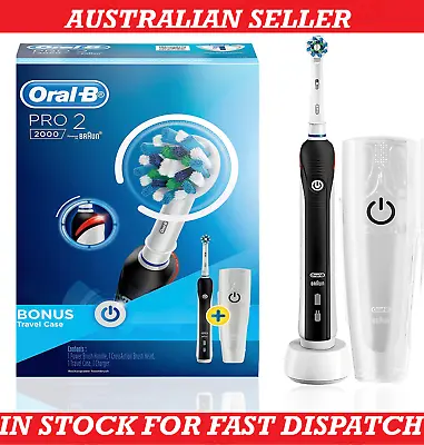 $111.99 • Buy Oral-B Pro 2000 Black Electric Toothbrush Travel Case Dental Care Healthy Teeth