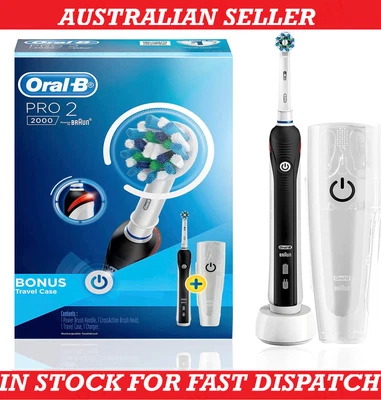 $111.99 • Buy Oral-B Pro 2000 Black Electric Toothbrush Travel Case Dental Care Healthy Teeth