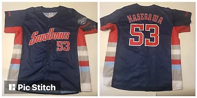 Tokyo Yakult Swallows Official Fan Club Swallows Crew Hasegawa Jersey Large LG • $89.99