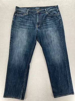 Lucky Brand Jeans Mens 42x32 361 Vintage Straight Dark Wash Blue Stretch Denim • $24.99