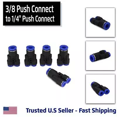 5 Pack Reduced Y Union Push Connect 3/8  Tube To 1/4 Tube • $18.75