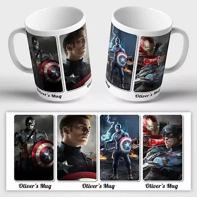 MARVEL PERSONALISED Mug Ceramic Or Unbreakable Avengers Captain America Heroes • £8.99
