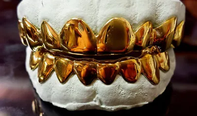 10K 14K Solid Yellow Gold Custom Fit Plain REAL Gold Grill Grillz Gold Teeth • $540