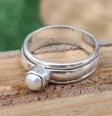 Pearl Handmade Jewelry  Designer Ring 925 Sterling Silver All Size Ring • $14.25