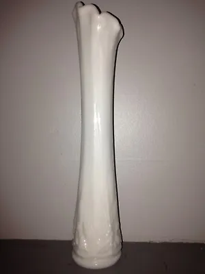 Westmoreland White Milk Glass Paneled Grape Tall Bud Vase 10  Tall • $24.99