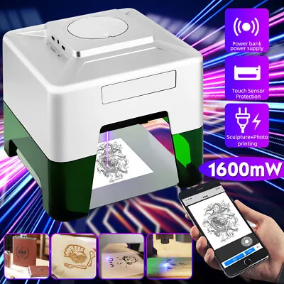 Bluetooth CNC Laser Engraving Machine Mini DIY Laser Printer Phone App Control • £135.99