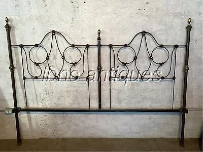 Antique King Size Cast Iron Bed Headboard . Custom Made. 82  Wide • $1500