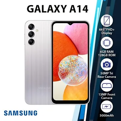 (Unlocked) Samsung Galaxy A14 6GB+128GB Dual SIM Android Smartphone AU - SILVER • $285.99