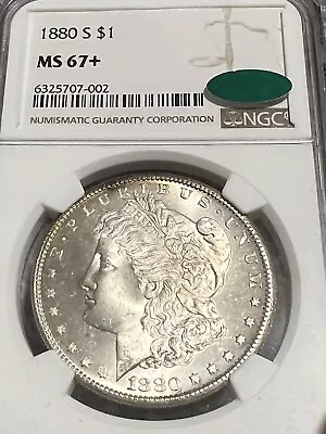 **RARE** 1880-S Morgan Silver Dollar NGC MS67+ Green Bean CAC Certified MUST SEE • $1795