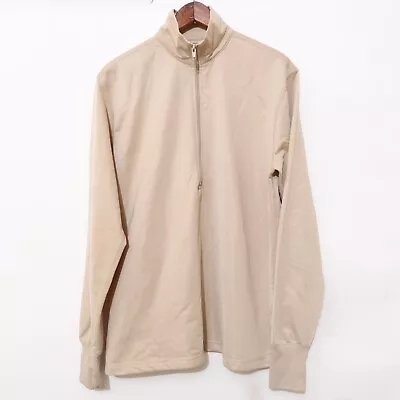 Men's Size MEDIUM Military Sleep Shirt Size Small Tan Baselayer 1/4 ZIP • $7.19