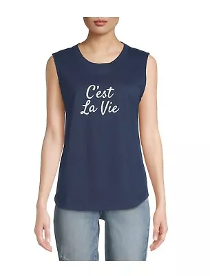 Time And Tru C'est La Vie Sleeveless Graphic Tee Shirt Tank Top NWOT Womens' XL • $12