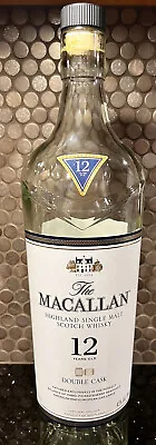 The MACALLAN 12 Year Old Double Cask Scotch Empty Bottle 1.75 L Bar Clean Large • $15.99