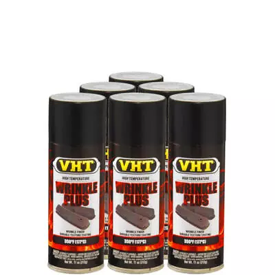 VHT Paint VHTSP201 (6-PACK); Wrinkle Plus 11oz Aerosol Black 350�F Intermittent • $80.53