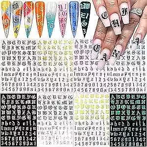 Letter Nail Art Stickers Number Nail Decals Nail Art Supplies Old English A2 • $14.16