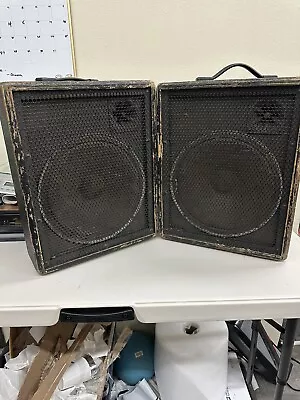 Set Of 2 Peavey 112M Floor Monitor Stage Speakers 65 Watts 8 OHMS Made In USA • $255.98