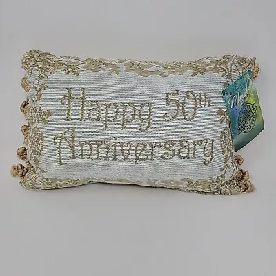 HAPPY 50th ANNIVERSARY Throw Pillow GOLDEN ANNIVERSARY 12  Manual Woodworkers • $19.99