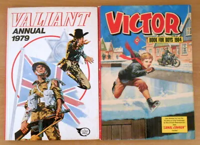 Victor Book For Boys  1984  &  Valiant Annual 1979  Job Lot Bundle • £9.99