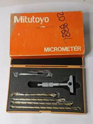 0-150mm Mitutoyo 129-112 Interchangeable Rod Depth Micrometer Gauge 63mm Base • $124.88