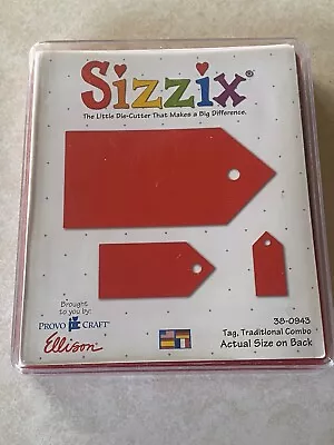 Ellison Sizzix: Large Traditional Combo Tag 38-0943 Die Cutter (In Case) • $4.99