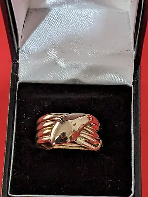 Antique 9 Ct Gold Snake Ring Size V 6.5 G 11 Mm Wide • £290