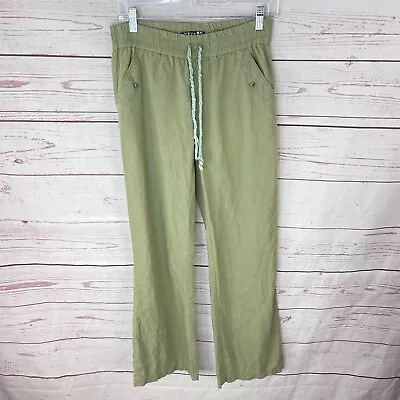 Volcom Green Pullon Drawstring Waist Straight Leg Pants Womens Relaxed Size XS • $14.99