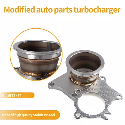 For T3 T4 Turbo Exhaust Down Pipe 5 Bolt Flange To 3 Inch 76mm V-Band Adapter • $27.85