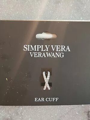 Simply Vera Vera Wang Silver Tone And White Pave X Ear Cuff New • $5.99