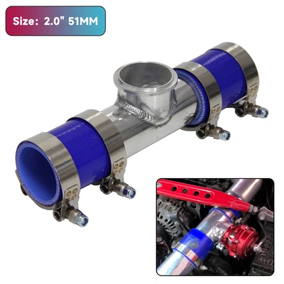 £24.24 • Buy Universal V-band BOV Flange 2.0  Tube Pipe Blow Off Valve Turbo+Silicone Hose BL