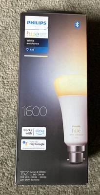 $45 • Buy Philips Hue A60 B22 LED 1600Lm White Ambient 15W Smart Globe Bluetooth