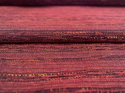 8.75 Yds Bernhardt Mid Century Modern Tweed Stripe Flame Red Upholstery Fabric • $61.25