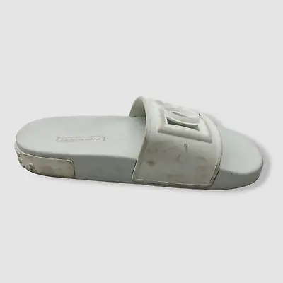 $345 Dolce & Gabbana Women's White DG Cutout Slide Sandal Shoes Size 37 • $96.78