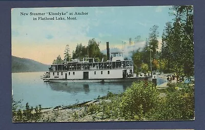 Steamer KLONDYKE In Flathead Lake Montana - Postmark Cameron MT - (corner Crease • $4.97