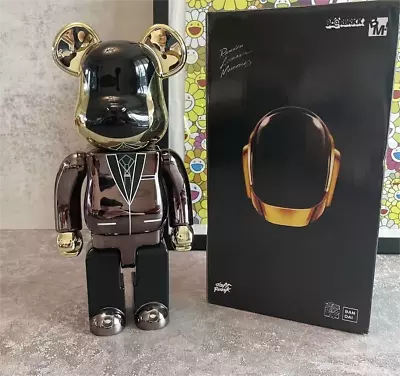 Hot 400% Bearbrick Daft Punk Band Gold Electroplated Action Figure Art Toy Gift • $67.47