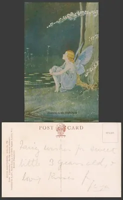 Ida R. Outhwaite Old Postcard Fairy Girl Listening To The Nightingale Fairyland • £22.99