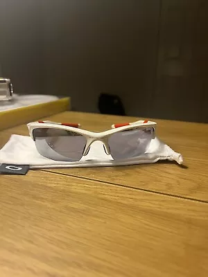 Oakley SI Half Jacket 2.0 White /Red Frames With Grey Lenses With Microfiber Bag • $75