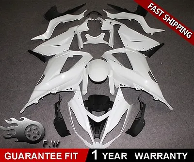 Unpainted ABS Bodywork Fairing Kit White Fit For KAWASAKI Ninja Zx6r 2013-2018 • $216.20